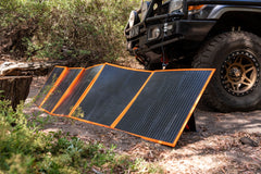 Wildtrak™ 300W Folding Solar Blanket (A-Grade with ETFE Coating, Built in Stand, IP65 Waterproof & Carry Bag) for Off-Grid Living, Camping, 4WD & Caravan Adventures