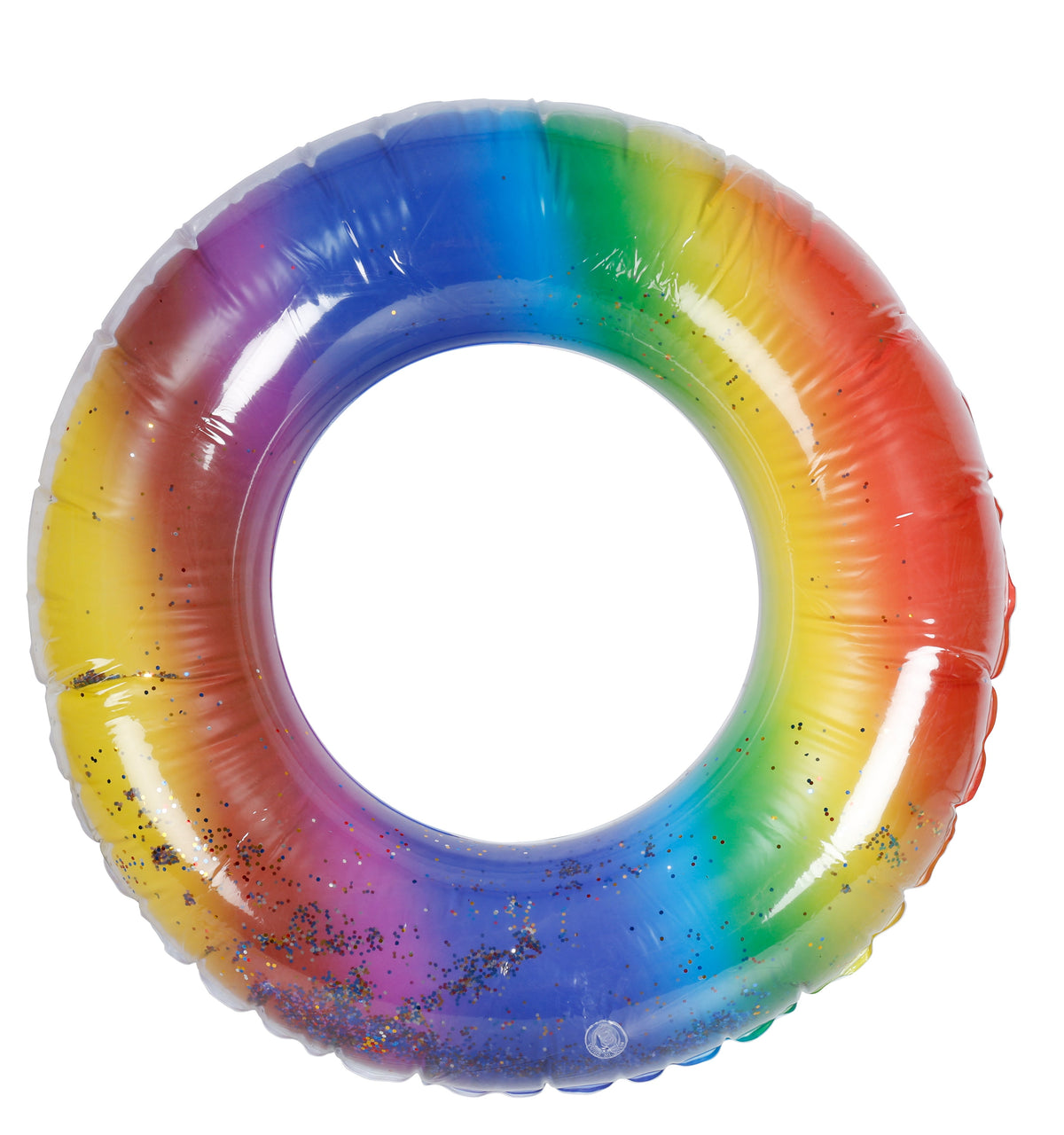 AirTime™ Large Inflatable Swim Ring Rainbow Glitter 78cm