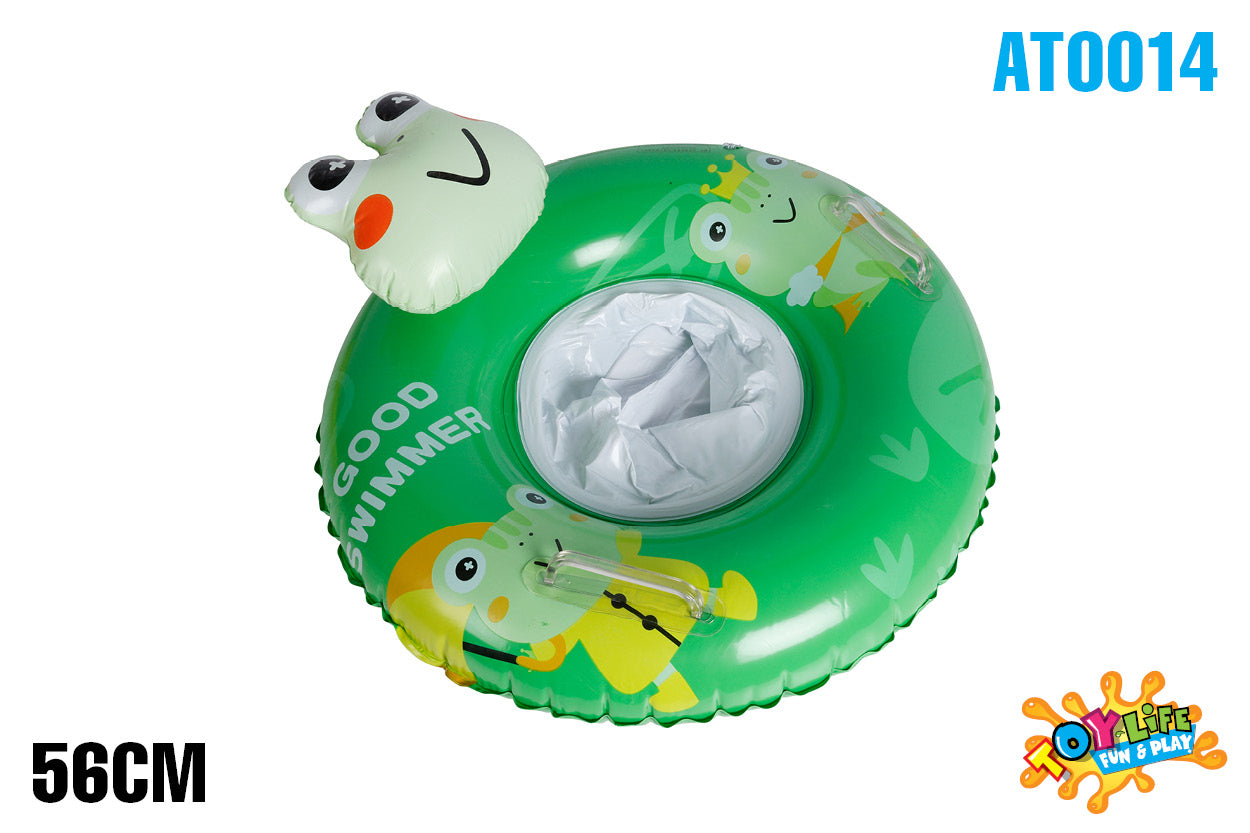 AirTime™ Kids Inflatable Frog Swim Ring with Seat 56cm - Ages 1-2yrs