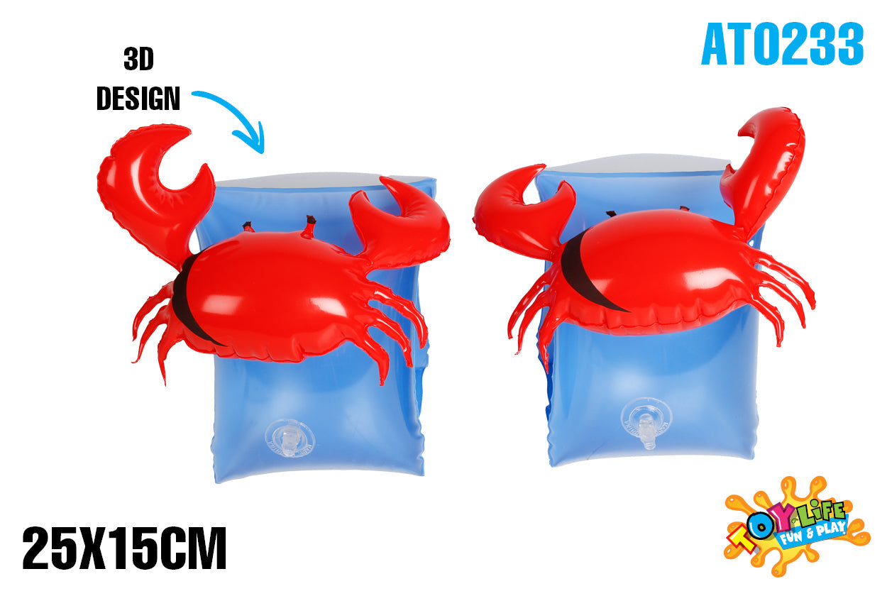 AirTime™ Inflatable 3D Crab Design Armbands Set of 2 - Age 3-6yrs