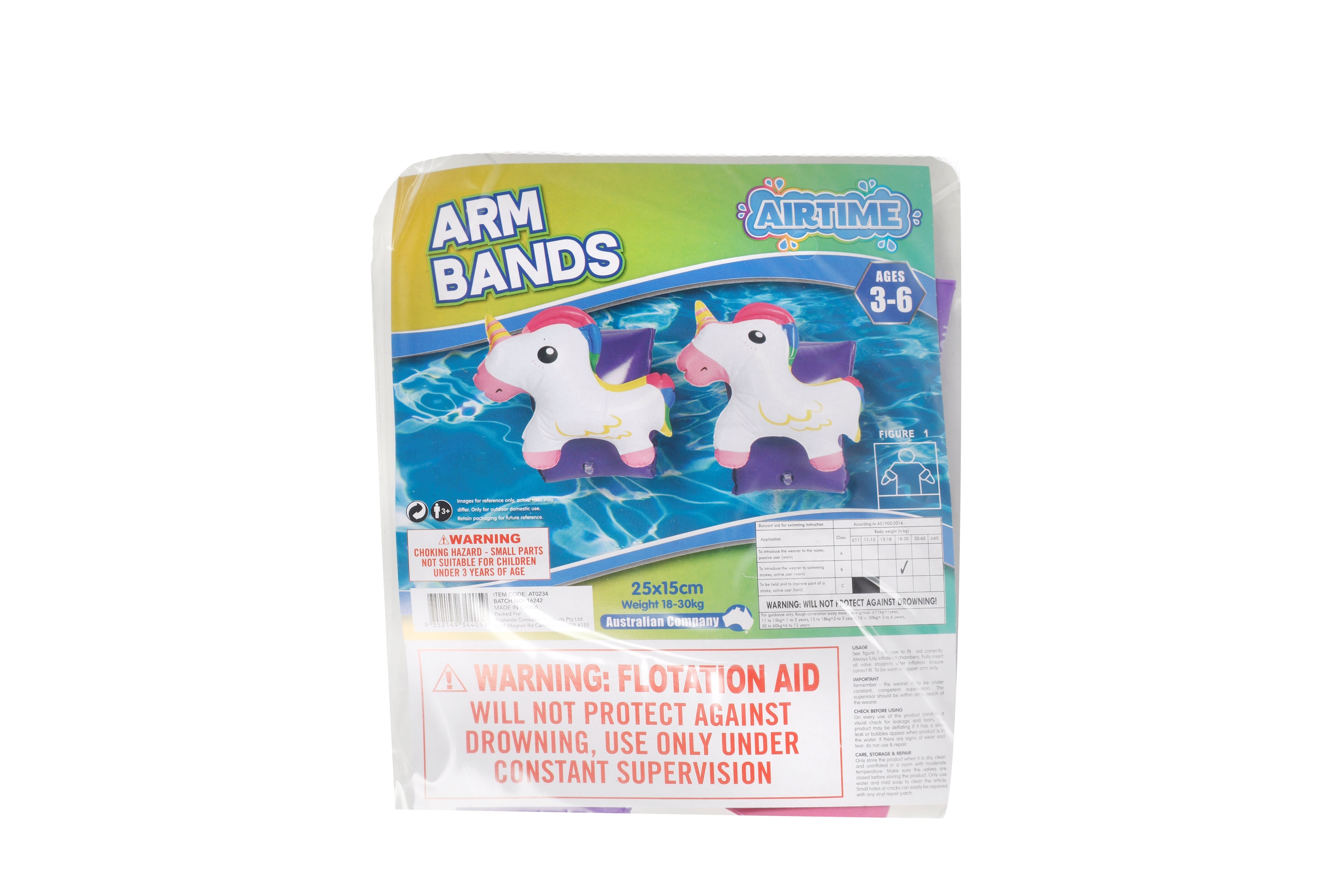 AirTime™ Inflatable 3D Unicorn Design Armbands Set of 2 - Ages 3-6yrs