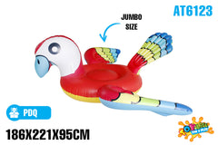 AirTime™ Inflatable Giant Parrot Float with Handles 186x221x95cm - Ages 6+