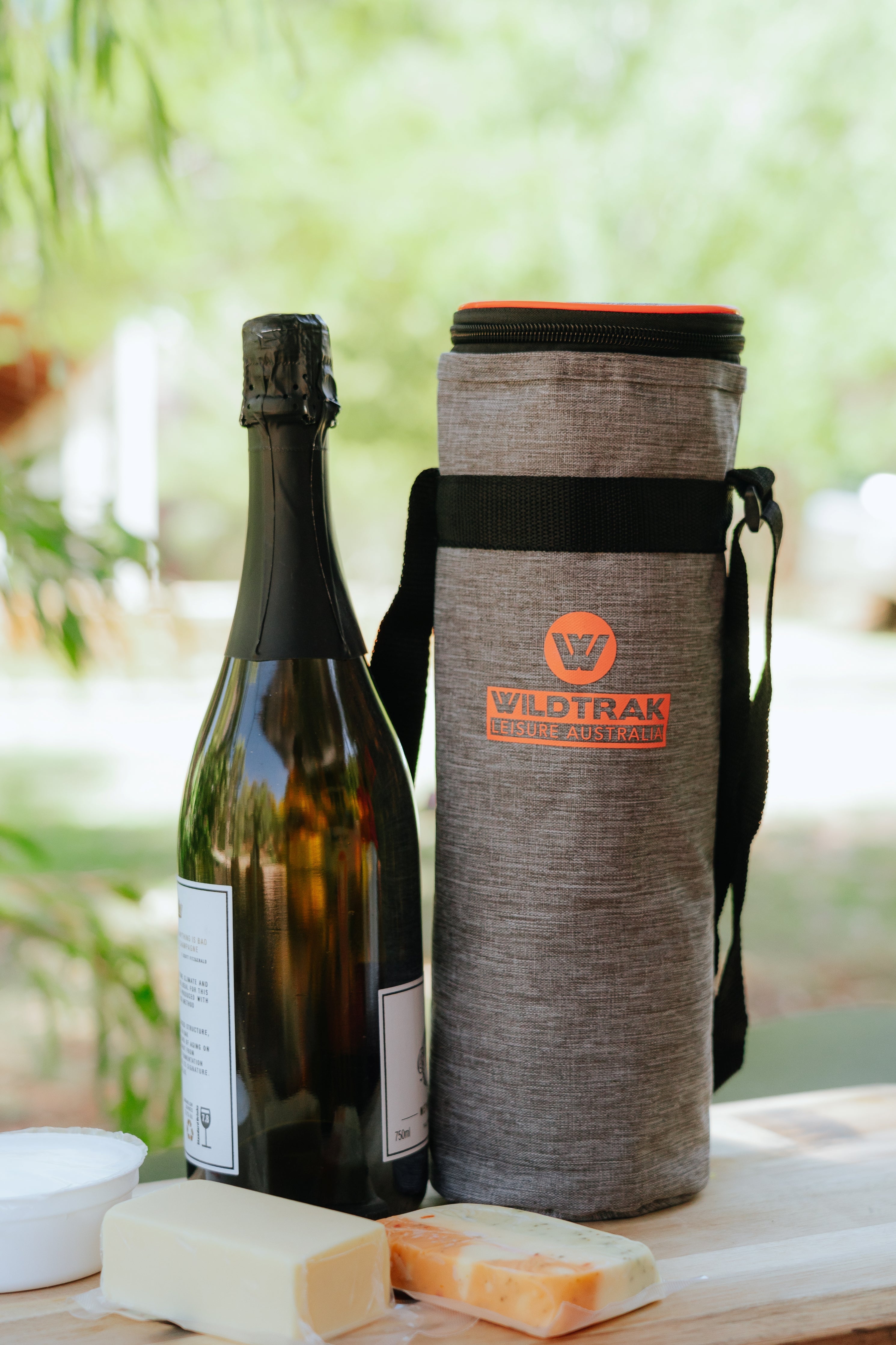 Wildtrak™ Staycool 1.5L Wine Bottle Soft Cooler Storage Bag with Zip Lid and Adjustable Shoulder Strap