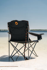 Wildtrak™ Varley Camp Chair with High-tensile Steel Frame, Cushioned Back Rest, Drink Holder, Weight Rated 136kg, Headrest Storage Pocket , Carry Bag with Shoulder Strap