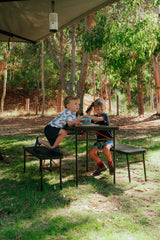 Wildtrak™ 3pc Picnic Table & Bench Set, Vacuum Moulded, Auto Lock, Folds Flat for Storage, Carry Handle, Great for Families, Camping Outdoors