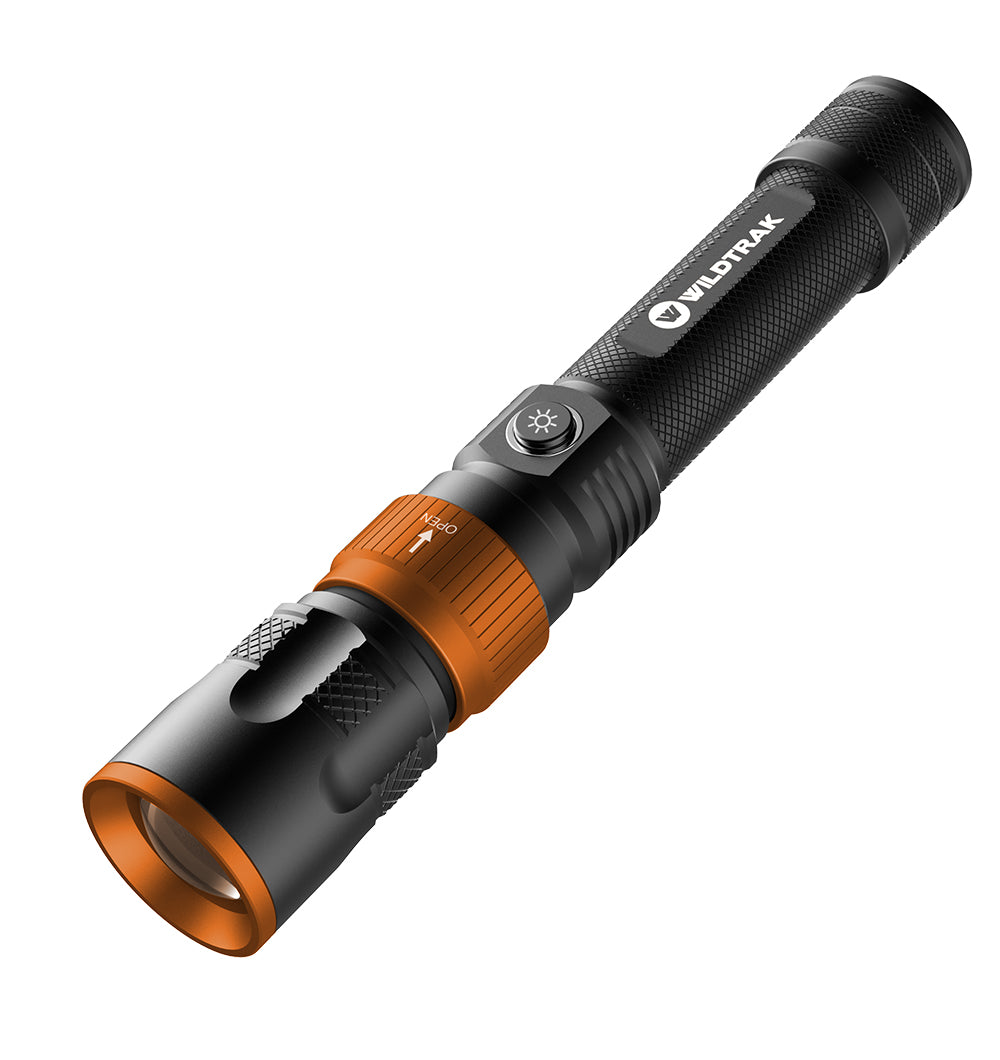 Wildtrak™ 3 in 1 Multi Light (Flashlight, Worklight, Gooseneck Light) Rechargeable, 3 Interchangeable Heads, 360-degree Swivel, Magnetic Base, Water and Dust Resistant, Carry Case