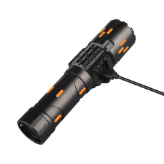 Rechargeable Glow in the Dark 1500 Lumen 3Ah Flashlight with Velour Carry Bag, IP54 Rated