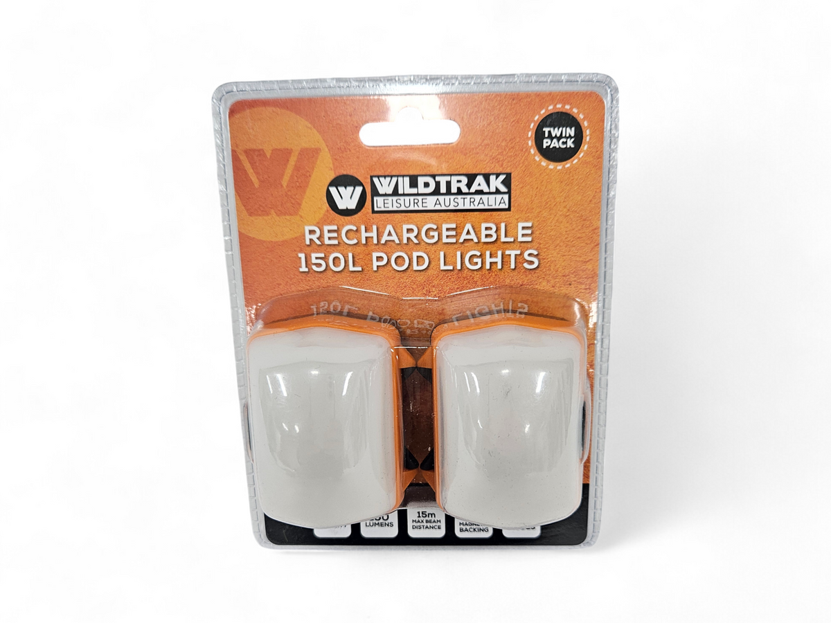 Rechargeable 1200mAh Twin Pack Magnetic Pod Lights including Mozzie Repellent Amber with Velour Carry Bag, IP54 Rated