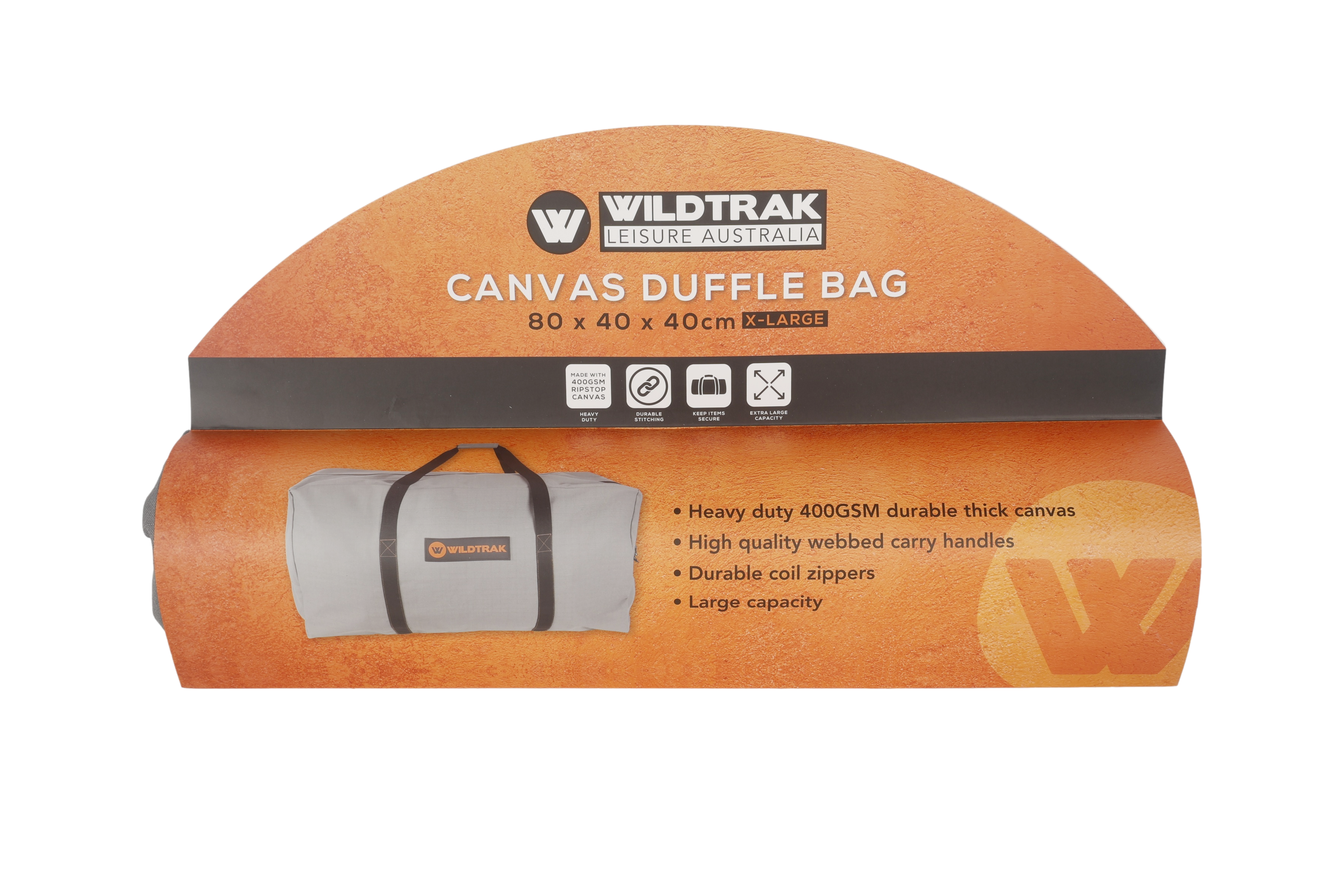 EXTRA LARGE CANVAS DUFFLE BAG - 400GSM RIPSTOP CANVAS