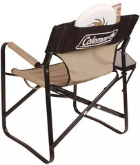 Coleman™ Flat Fold Steel Oversized Directors Chair with Side Table, Storage Pocket, Drink Holder and Carry Bag with Strap