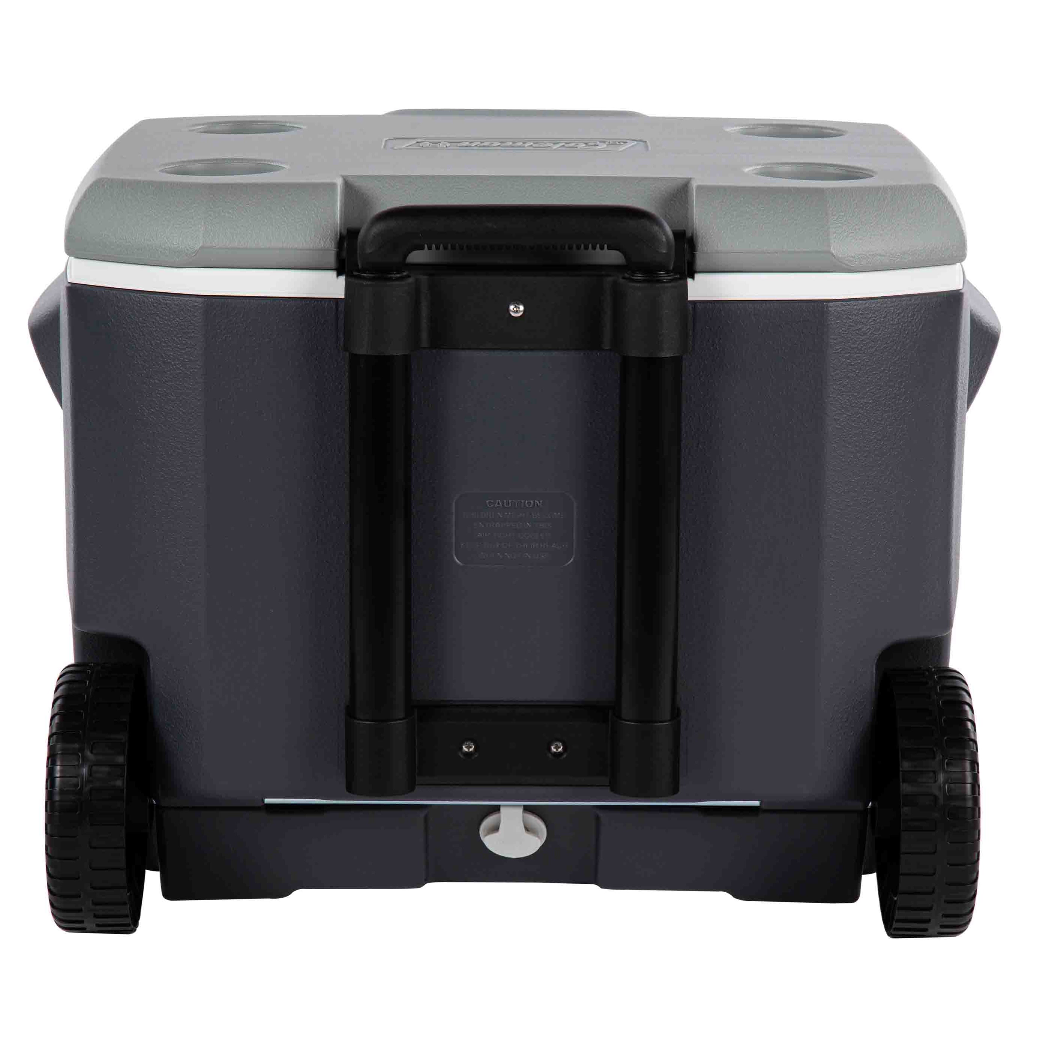 Coleman™ Extreme Daintree Cooler 57L Grey with Heavy Duty Wheels Retractable Towing Handle and Side Carry Handles