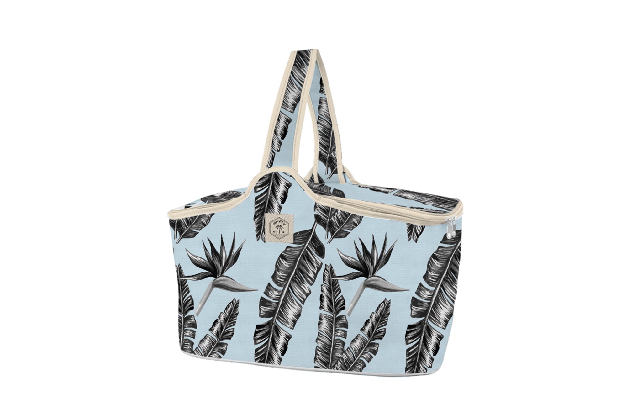 Good Vibes™ Insulated Daytripper Cooler Bag, Full Zip-Around, Sewn in Handles, Folds Flat - Blush Palm