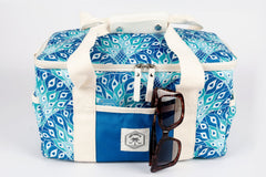 Good Vibes™ 15 Can Deluxe Cooler Bag, Insulated Lining, Removable Shoulder Strap, Storage Pocket - Peacock Paradise