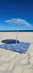 Good Vibes™ 1.8m Beach Umbrella with Carry Bag, Shoulder Strap - Peacock Paradise