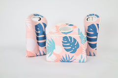 Good Vibes™ Neoprene Double Bottle Holder Bag - Blush Palm