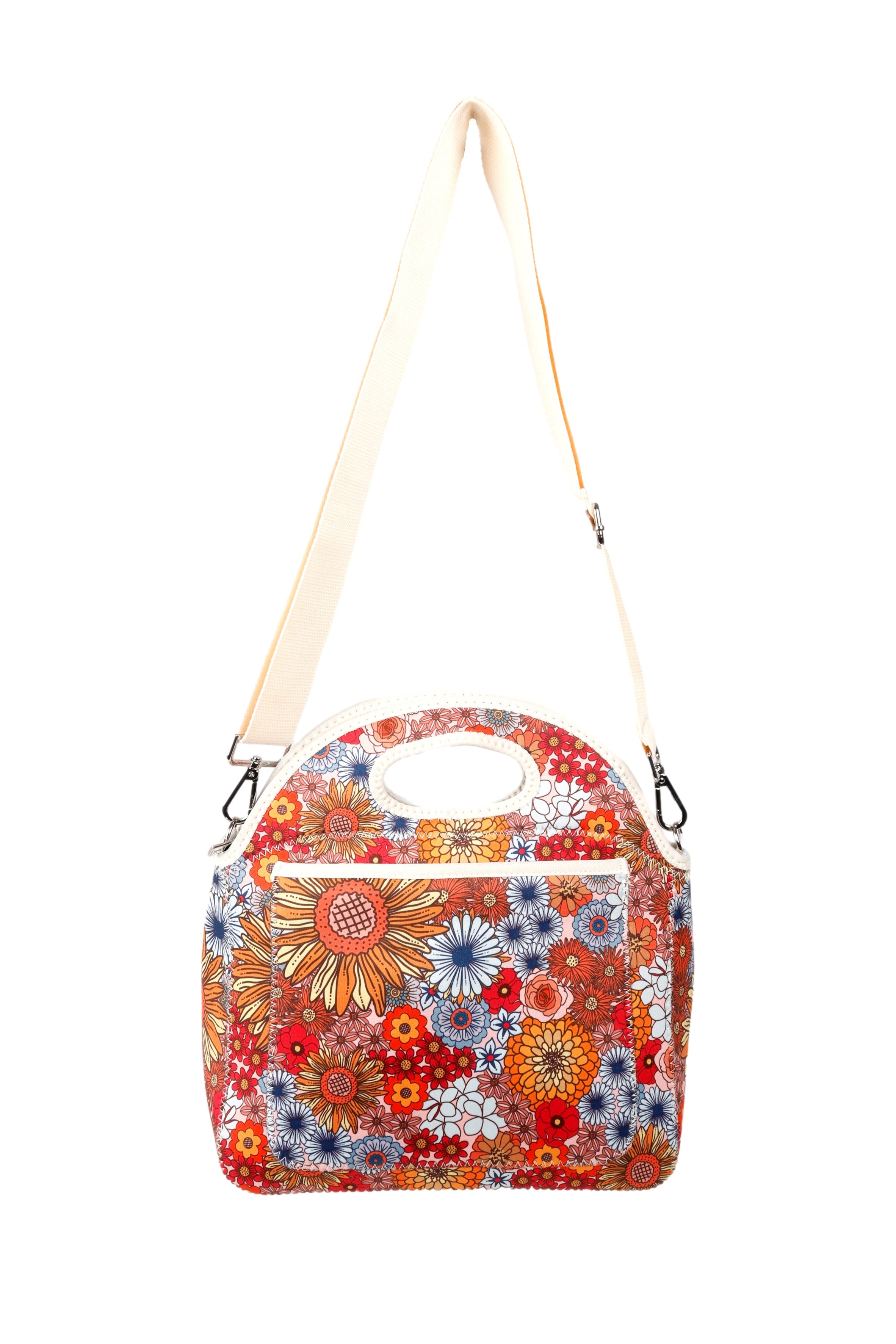 Good Vibes™ Neoprene Lunch Bag with Shoulder Strap - Retro Summer