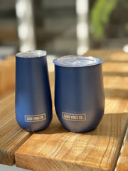 Good Vibes™ 175ml Insulated Double Wall Stainless Steel Travel Cup with Lid, Durable Matt Finish - Indigo