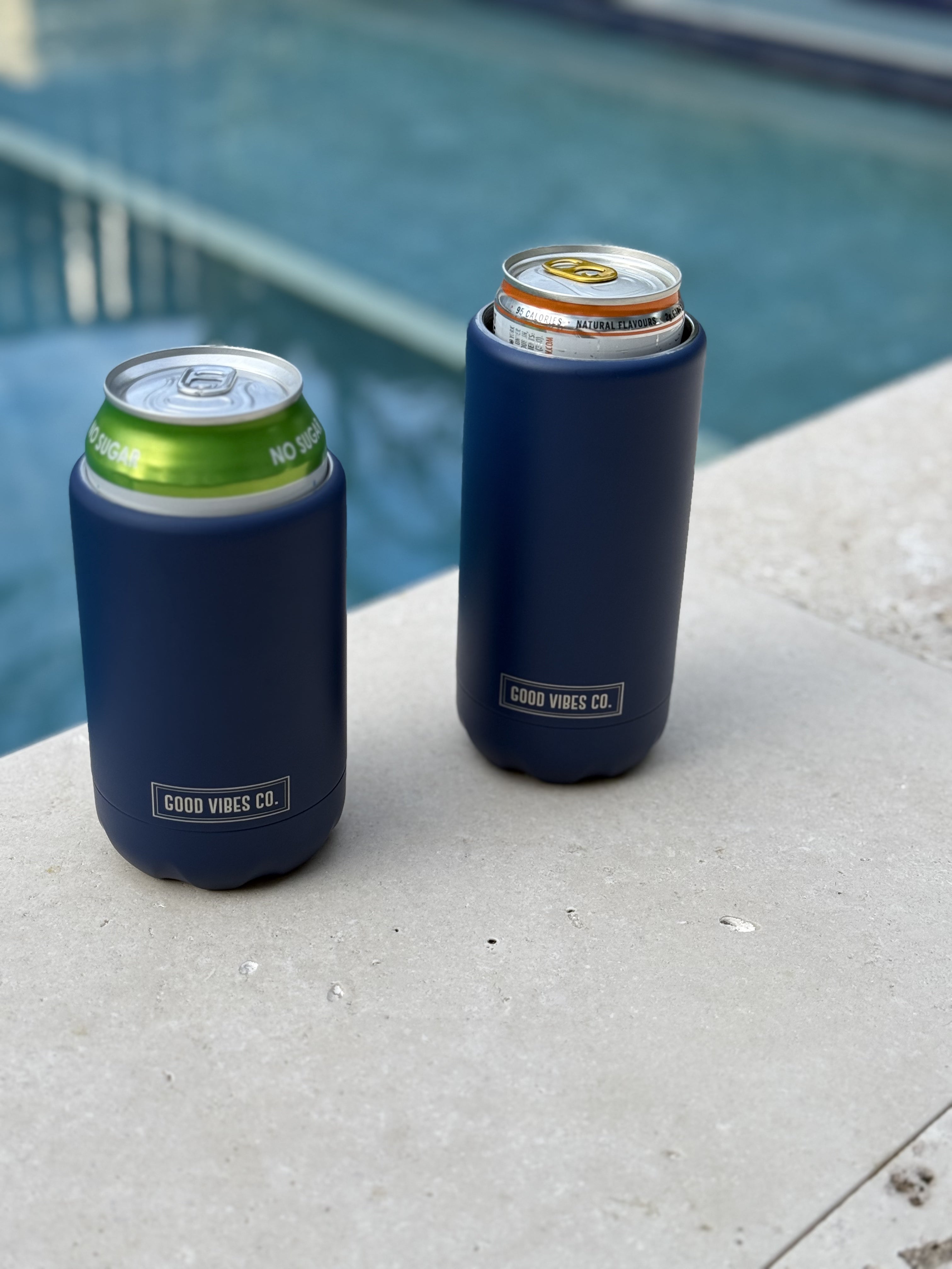 Good Vibes™ Insulated Double Wall Stainless Steel Regular Bottle & Can Cooler - Indigo