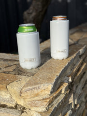 Good Vibes™ Insulated Double Wall Stainless Steel Skinny Bottle & Can Cooler - Dove White