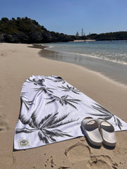 Good Vibes™ 160cm Premium Waffle Beach Towel with Storage Bag, Double Sided, Eco Friendly, Sand Free, Quick Dry, Ultra Absorbent - Havana