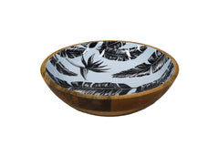 Good Vibes™ Mango Wood and Enamel Salad Bowl 31cm - Sorrento