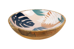 Good Vibes™ Mango Wood and Enamel Salad Bowl 31cm - Blush Palm