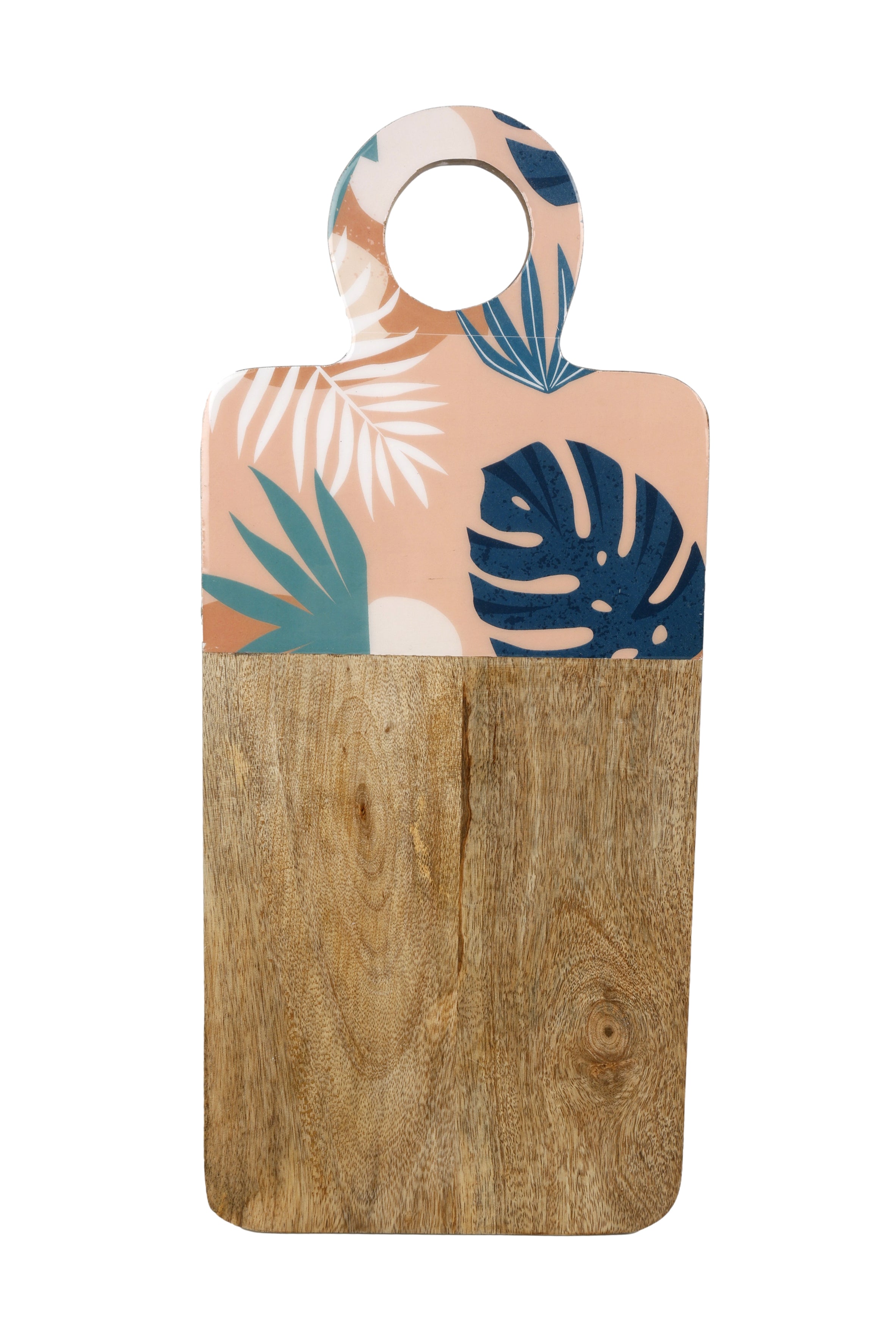 Good Vibes™ Mango Wood & Enamel Serving Board 46cm - Blush Palm