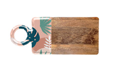 Good Vibes™ Mango Wood & Enamel Serving Board 46cm - Blush Palm