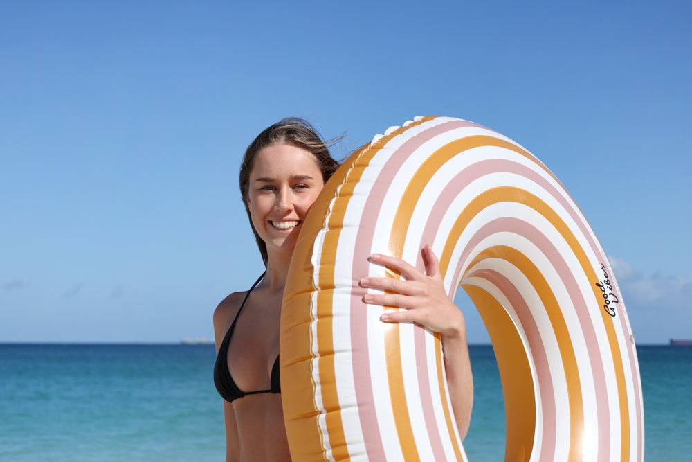 Good Vibes™ Inflatable Swim Ring Extra Large Heavy Duty PVC 108cm