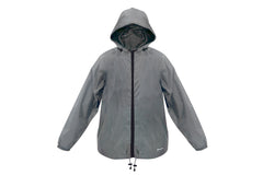 UNISEX STOWAWAY RAIN JACKET LARGE - GREY