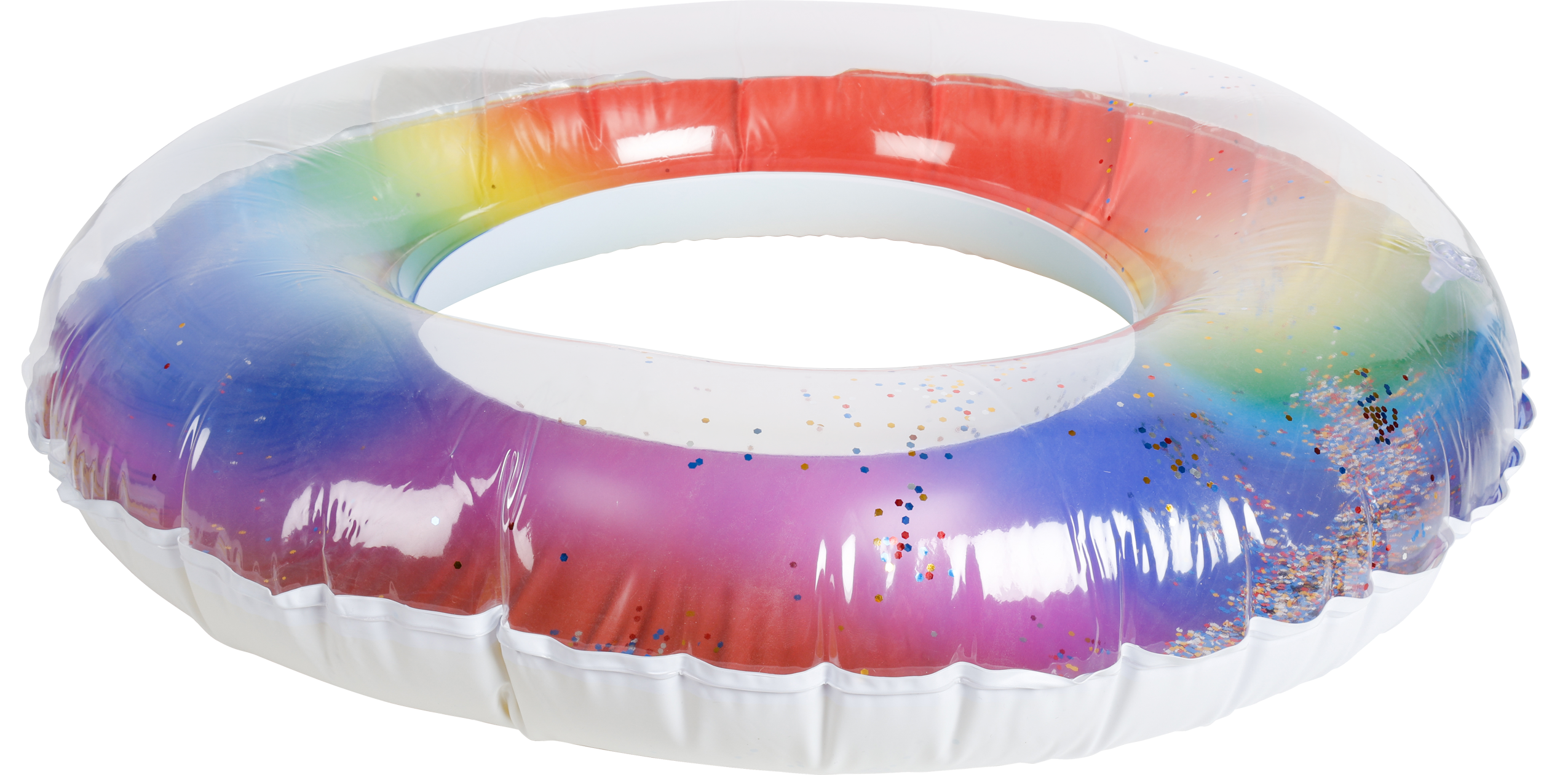 AirTime™ Large Inflatable Swim Ring Rainbow Glitter 78cm