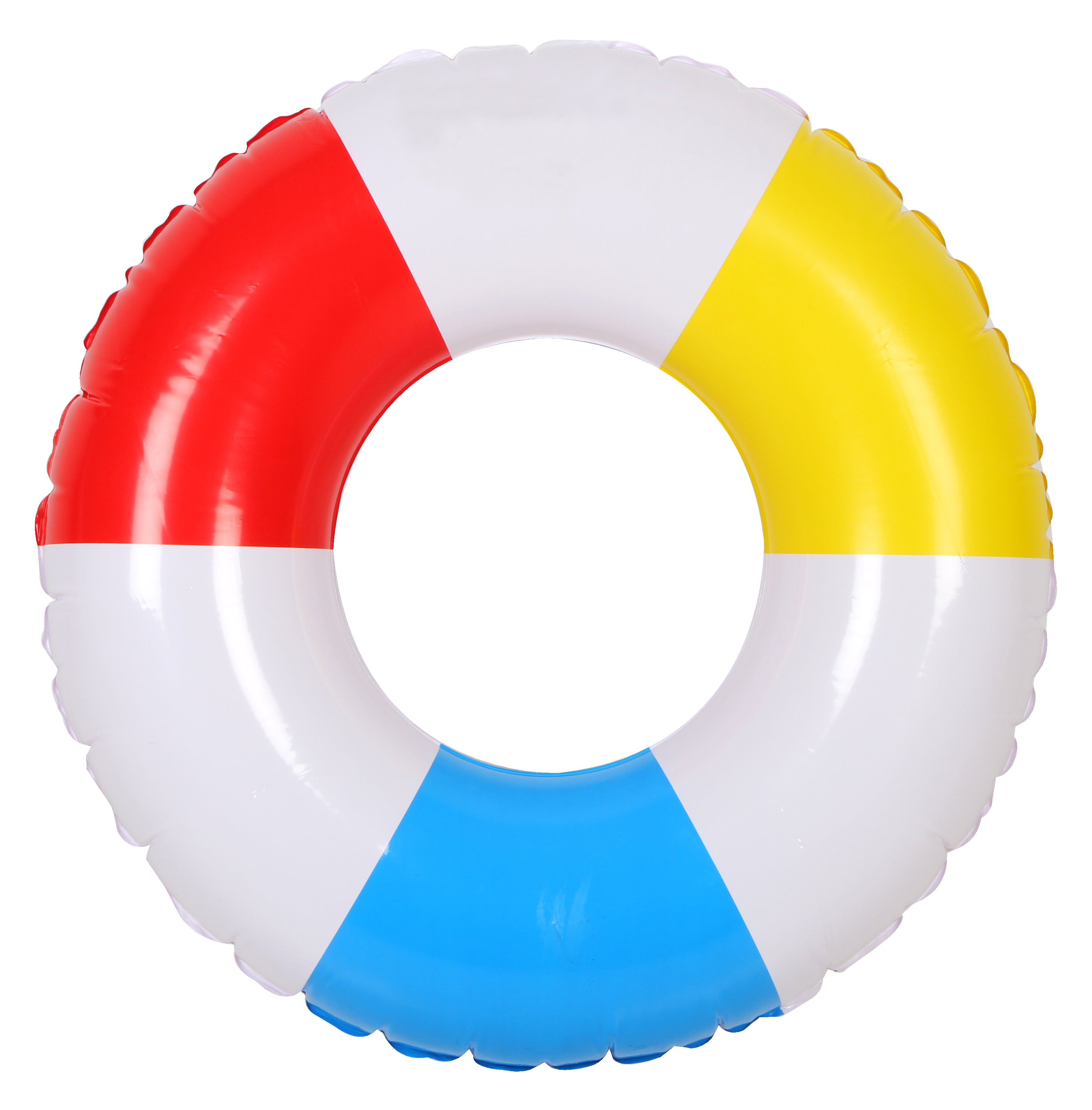 AirTime™ Large Inflatable Swim Ring - Red Yellow Blue Stripe 80cm