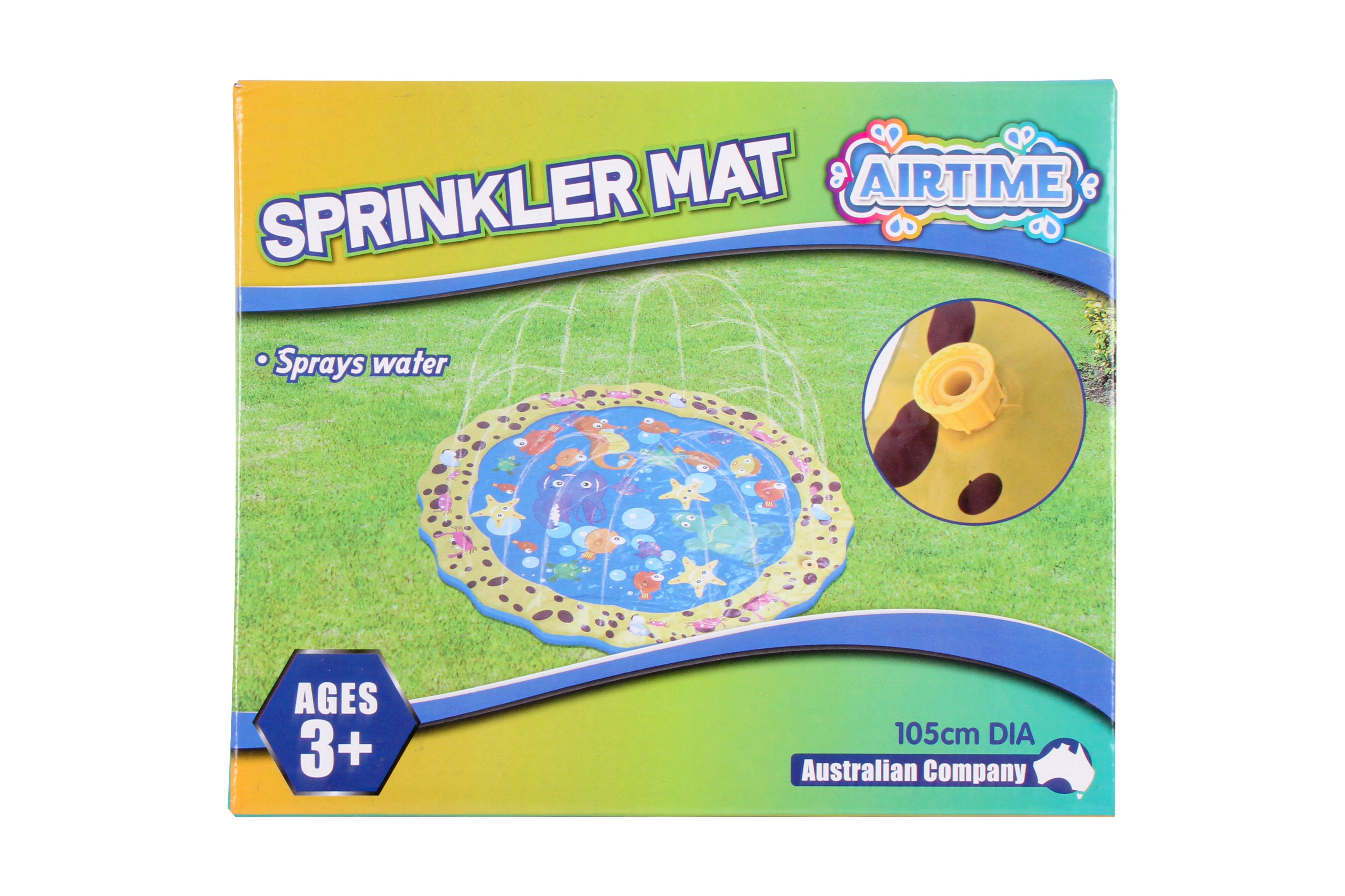 AirTime™ Sprinkler Mat Sea Theme includes Hose Connection 105cm - Ages 3+