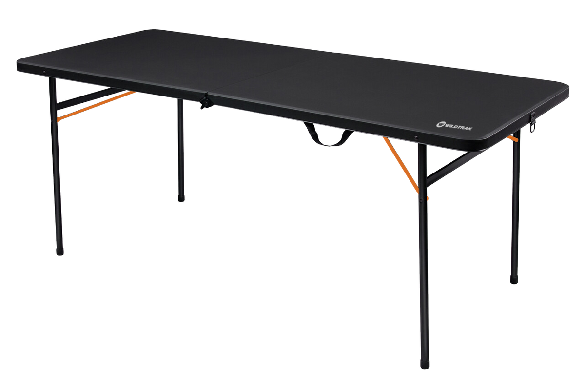 Wildtrak™ 6ft Bi-Fold Camp Table, Heavy Duty, Waterproof, Carry Handle 182x76x73cm