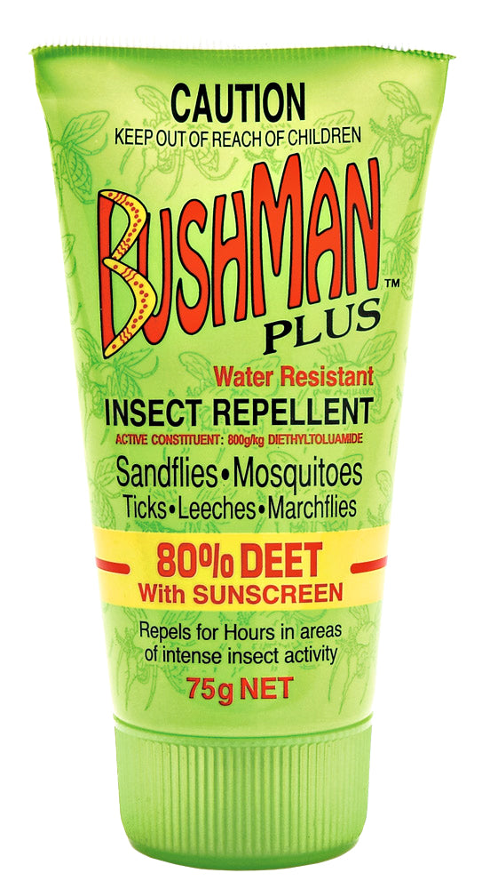 BUSHMAN PLUS DRYGEL 80% DEET WITH SUNSCREEN 75GRM