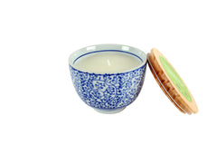 Sandalwood Citronella Candle in Ceramic Bowl with Bamboo Lid 250g