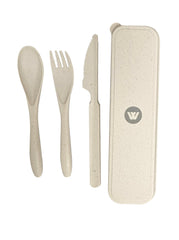 Wheat Straw Cutlery Set in carry case - Available in Blue or Natural