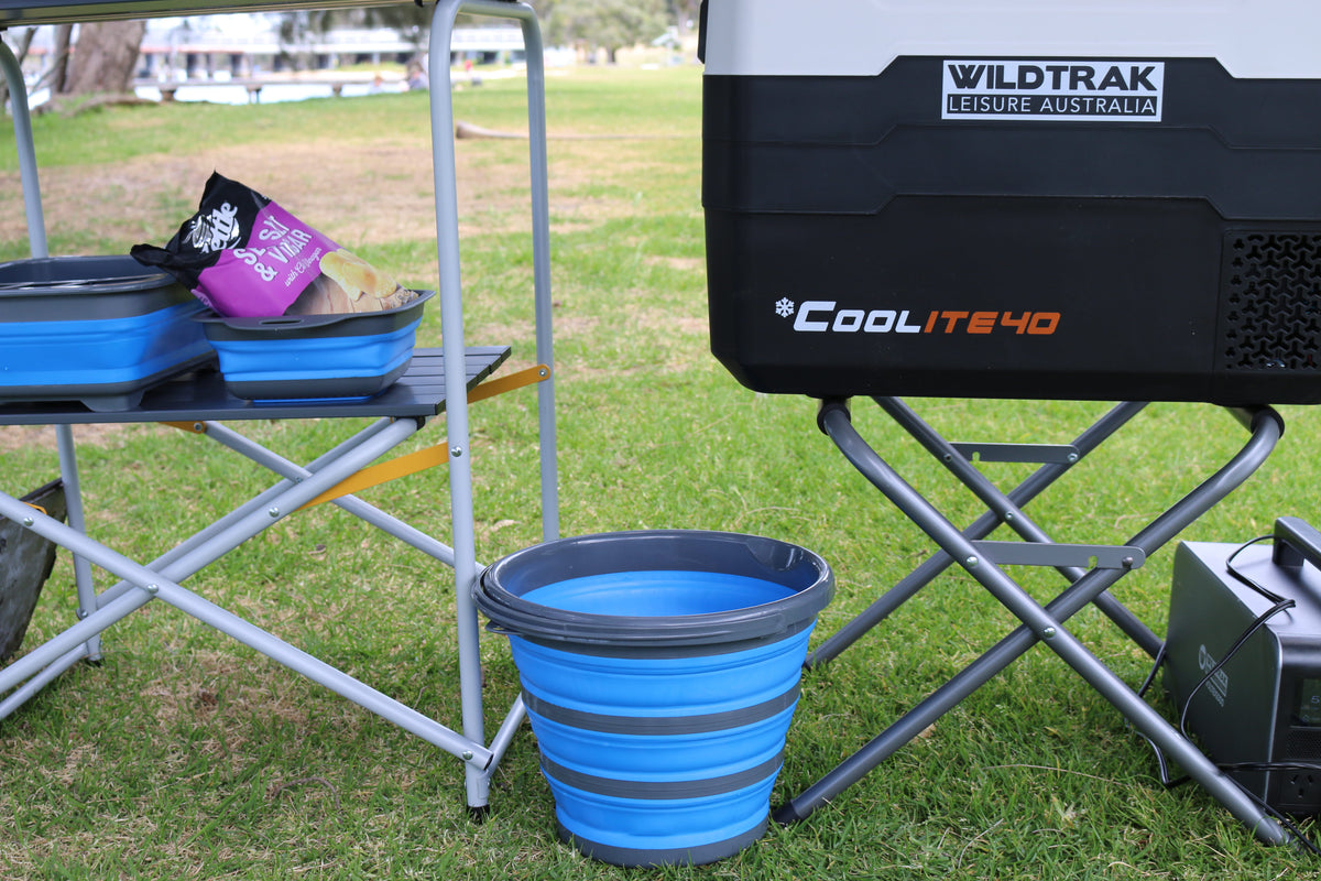 Wildtrak™ Coolite 40L Portable Fridge/Freezer, Simple Control Buttons, LED Lights, Fast Freezing, USB Charging, Quality Compressor, Low Noise, 4 Cup Blow Mould Top, 12/240V Power Leads,  Built-in Tie Down Points, Heavy Duty Transit Bag