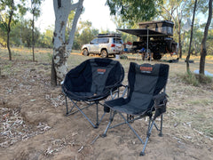 WILDTRAK™ Julimar Comfort Moon Chair, Fully Cushioned Seat, Oversized, Quad Folding, Weight Rating 120kg, Carry Bag with Shoulder Strap