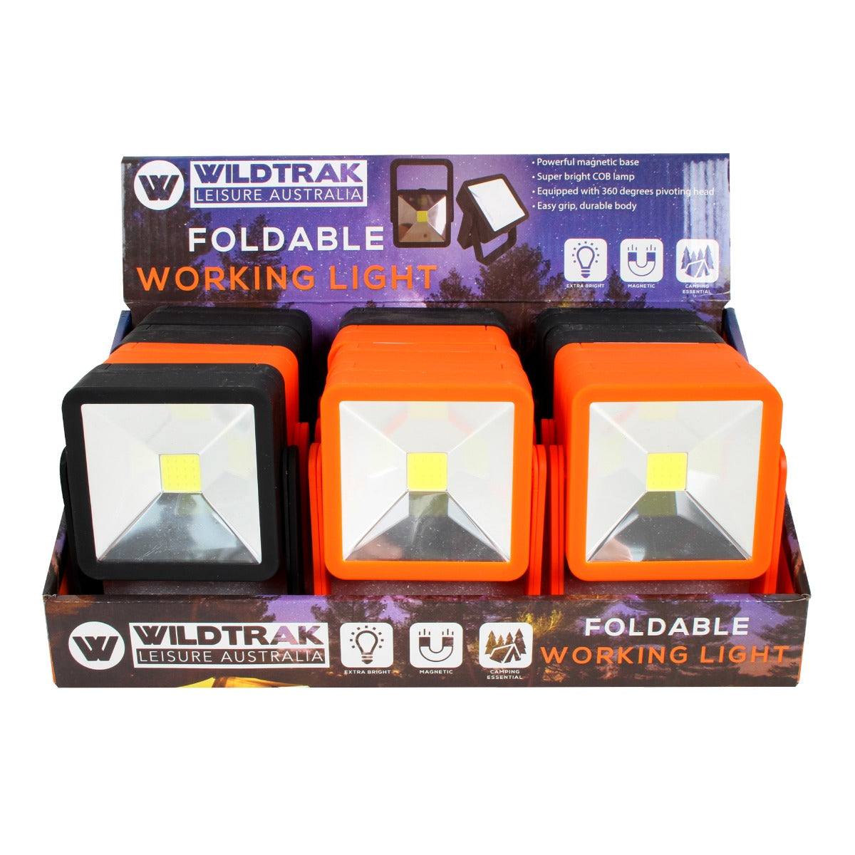 Wildtrak™ Magnetic Work COB Light, 360 Degree Pivoting Head with Batteries